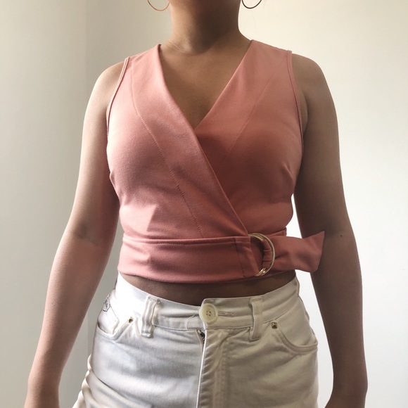 Pink Wrapped Tank with Buckle - Picture 3 of 4